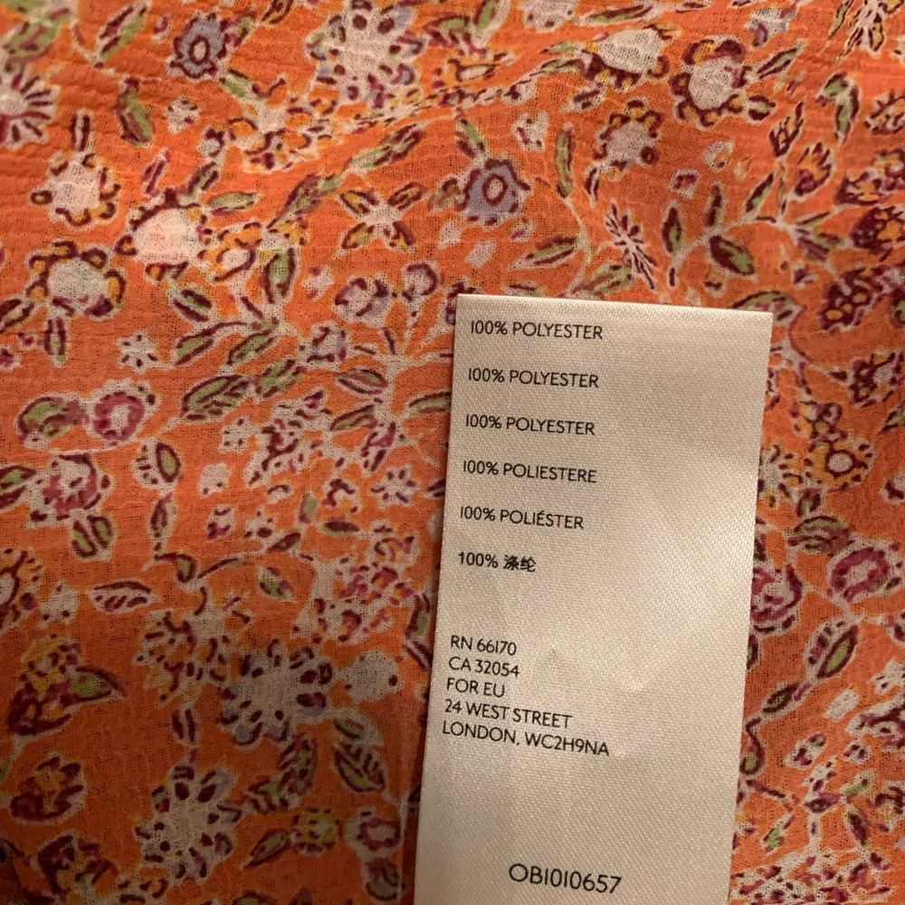 Sold out sold.       Free People LELA blouse in CORAL COMBO - Picture 8 of 12